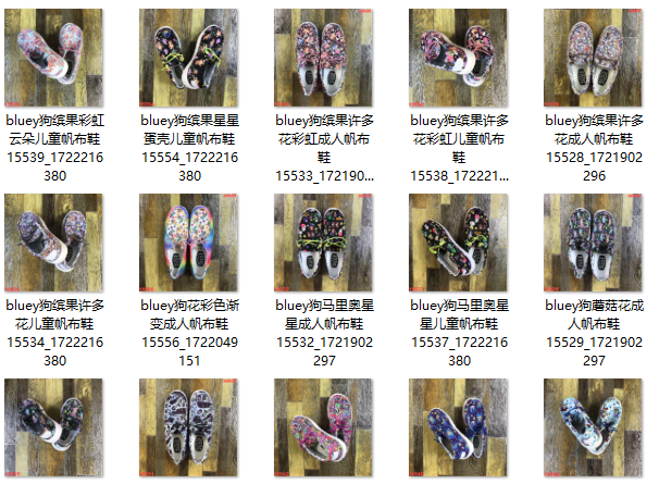 bluey dog binguo rainbow cloud adult canvas shoes