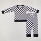 Toddler Boys Fall Winter Clothing Boutique Children Two Piece Plaid Jogger Set Baby Boys Top and Pants Pajamas Set