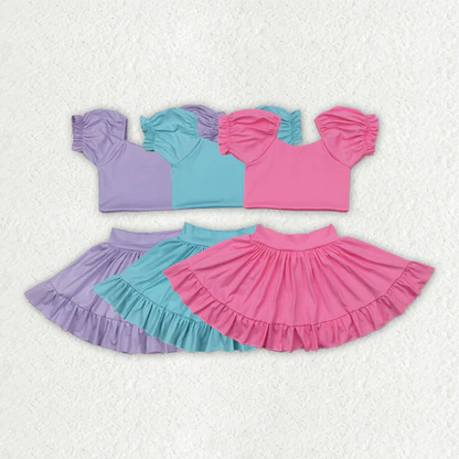 Ready to Ship Baby Girls pink Active Wear Athletic Summer Yoga Skirt Outfit
