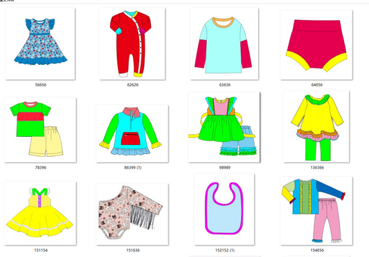 We are factory offer various styles in stock ready to ship clothes/ also can do customize designs / including printed, embroidered/smocked/Yoga/ Bamboo/please contact me : FB: Zhilong Yu/ FB group :https://www.facebook.com/groups/596121238592676