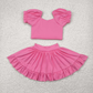 Ready to Ship Baby Girls pink Active Wear Athletic Summer Yoga Skirt Outfit