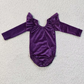Wholesale Fall Kids Clothing Baby Ruffle Velvet Bodysuit Toddler Girl One Piece Long Sleeve Velour Jumpsuit Ready to Ship