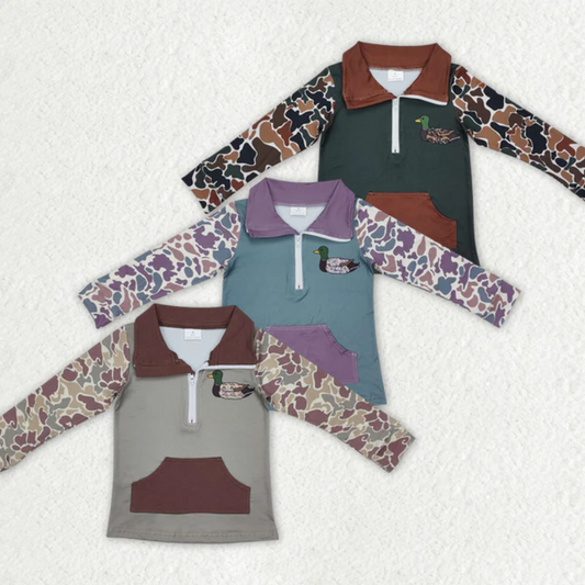 Pullover Top Camouflage Casual Print Design Baby Clothes Sets Boys Boutique Kids Clothing