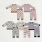 Toddler Boys Fall Winter Clothing Boutique Children Two Piece Plaid Jogger Set Baby Boys Top and Pants Pajamas Set